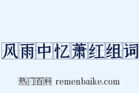 风雨中忆萧红组词是什么意思的图片